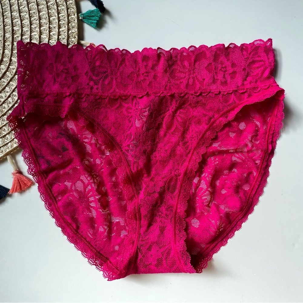 Victoria's Secret The Lacie High Leg Brief Panty Wicked Rose XXL NEW